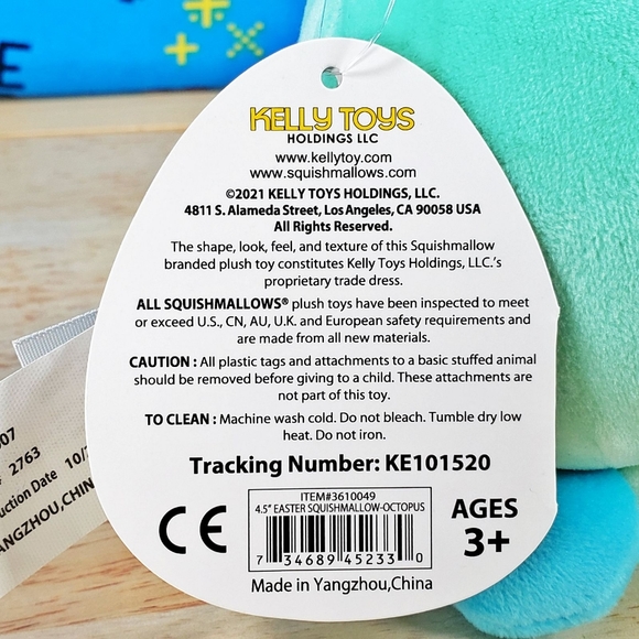 Squishmallow Zobey the Octopus 4.5" UltraSoft Easter Holiday Plush Toy NWT - Picture 12 of 12